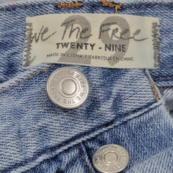 Free People "We the Free" Distressed High-Rise Denim Shorts - Picture 8 of 16